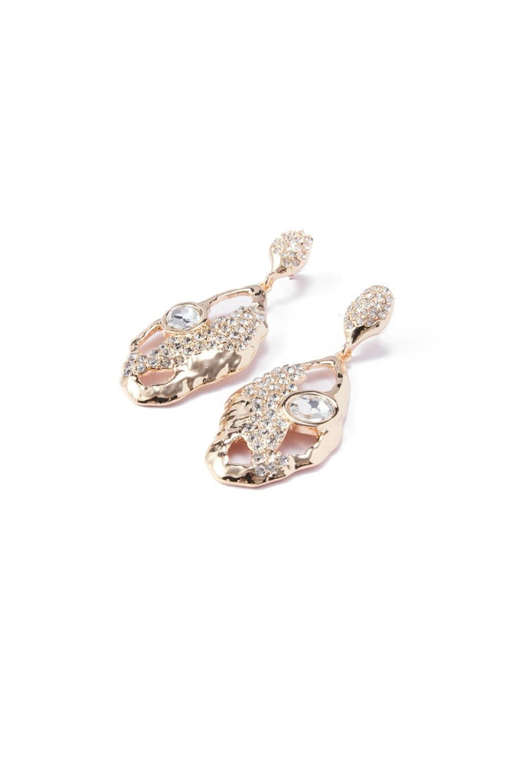Crystal gold earrings