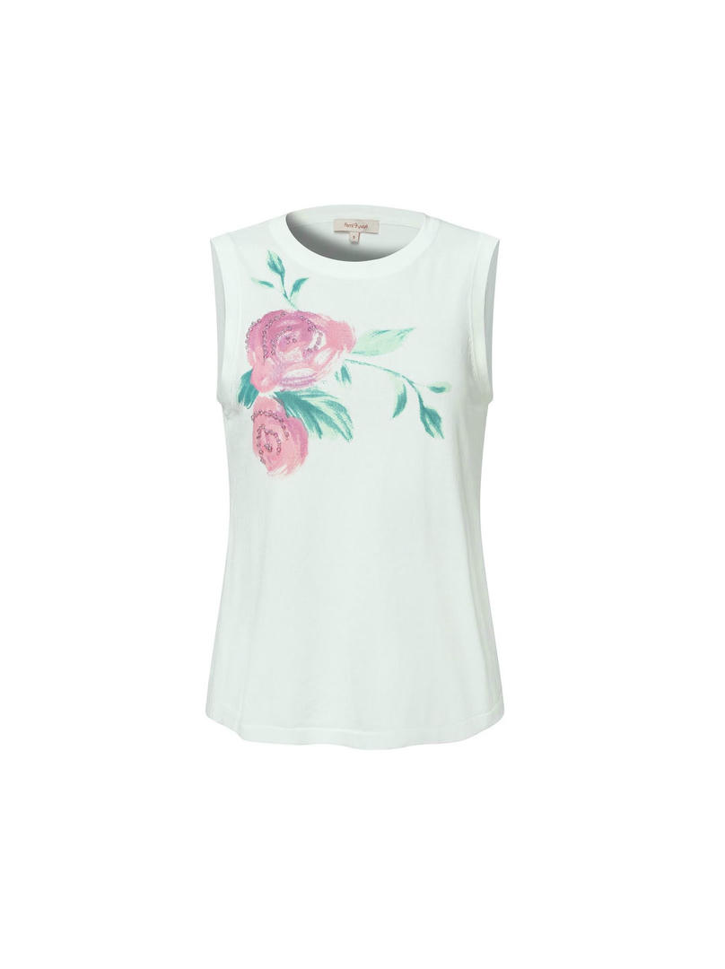 Beaded Print Knit Top