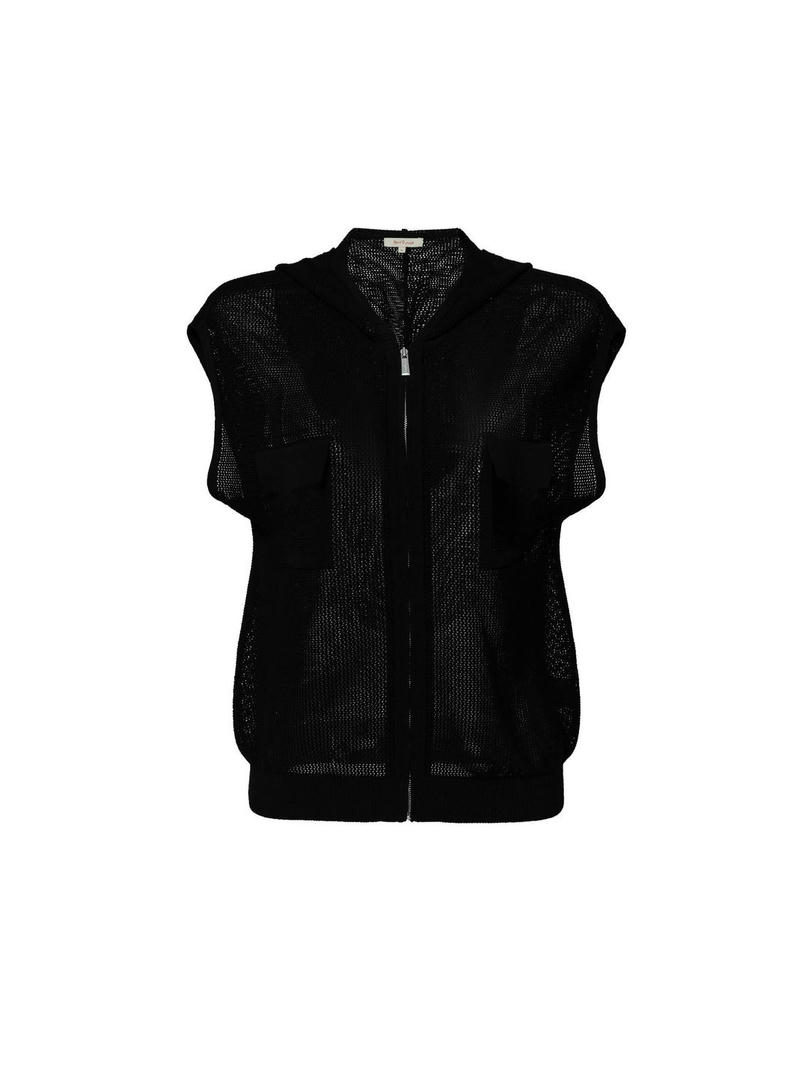 Open-Knit Zipped Hoodie