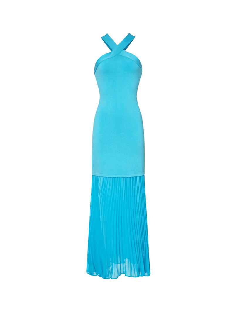 Pleated sheered hem dress