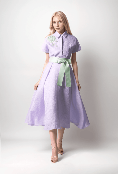 Jacquard shirt dress