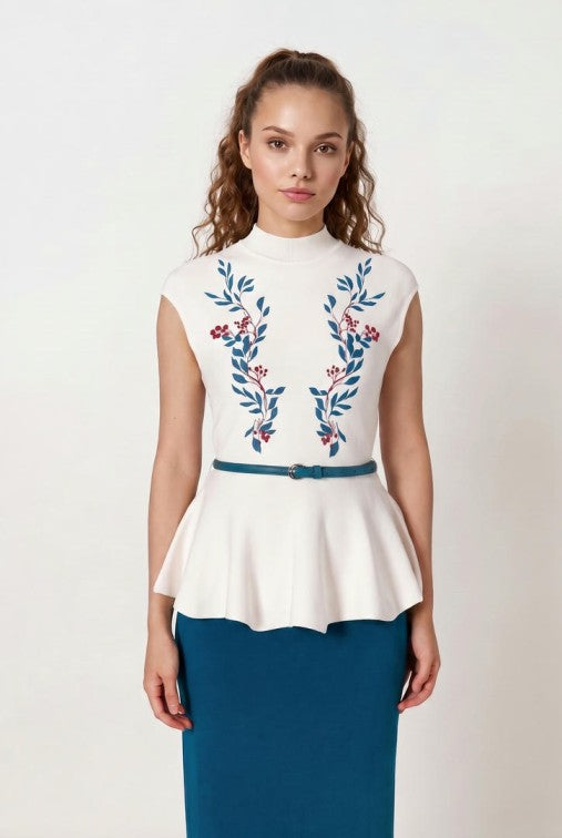 PRINTED KNIT TOP