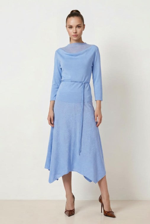 HIGH-LOW HEM KNIT SKIRT
