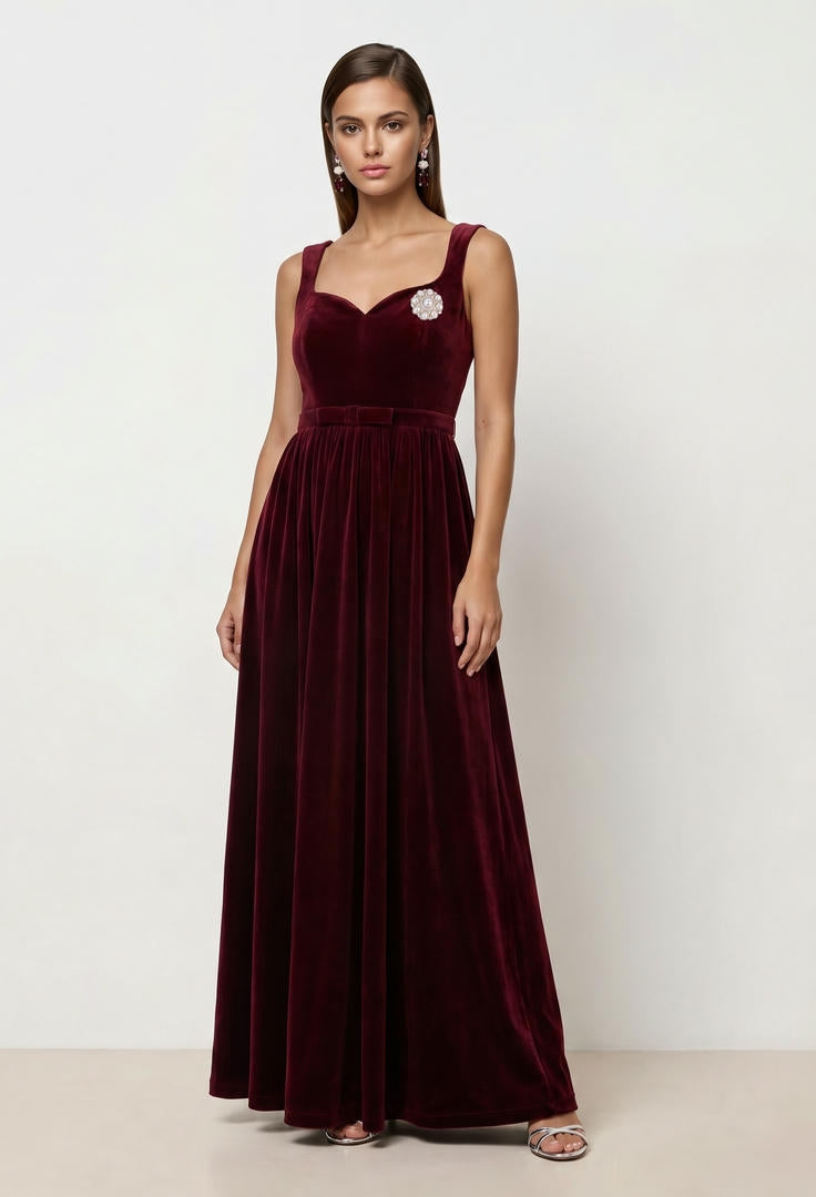 VELVET MAXI DRESS