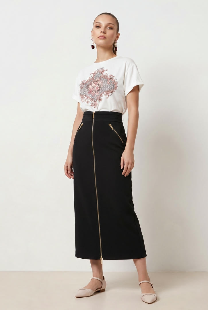 PLEATED MAXI SKIRT