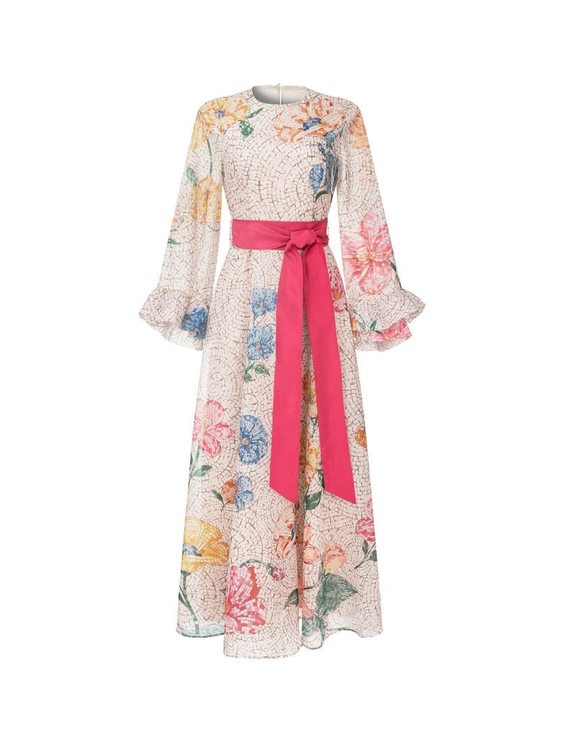 Printed Organza Dress