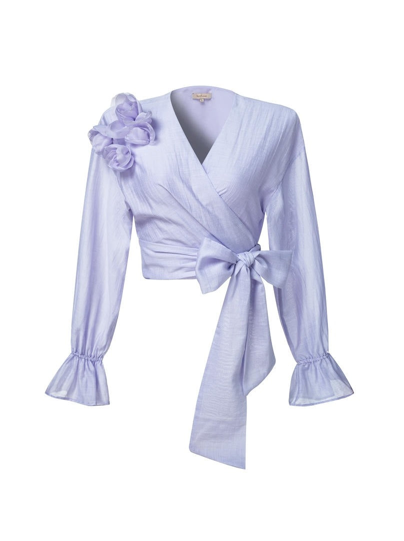 statement bow wrap blouse