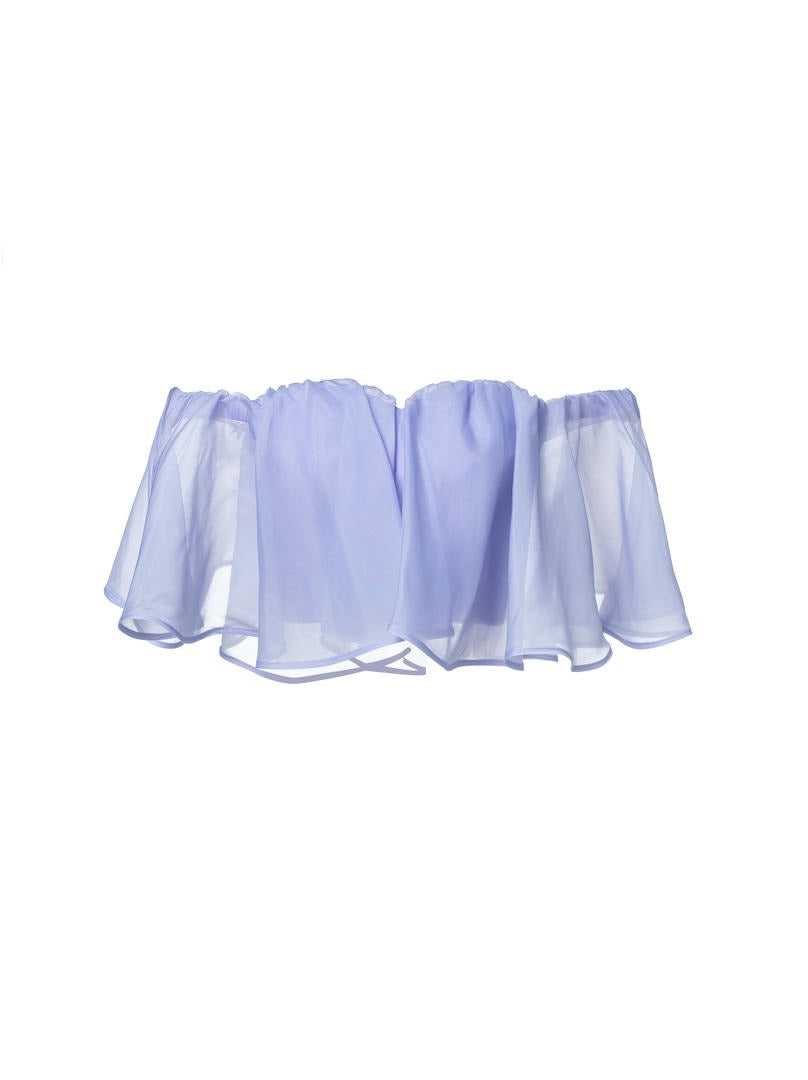 off-shoulder ruffle details top