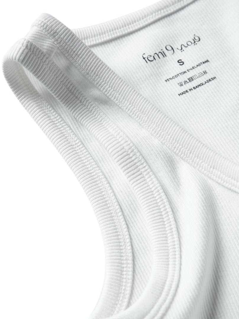 White Solid Tank Top