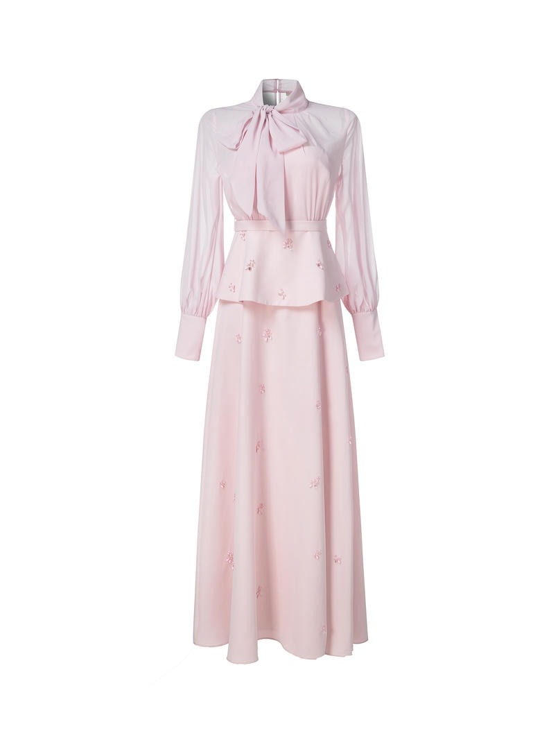 chic tie-bow neckline dress