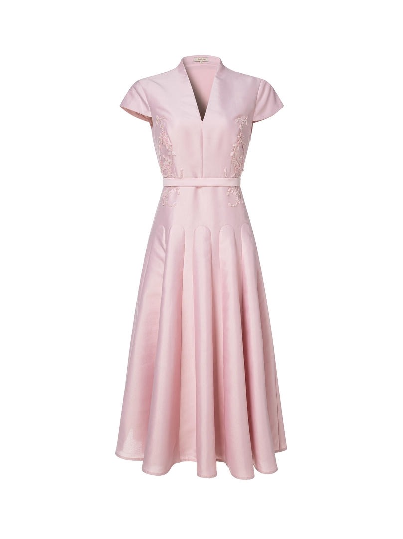 V-neck fitted bustier dress