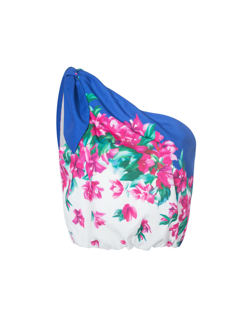 Asymmetric floral top