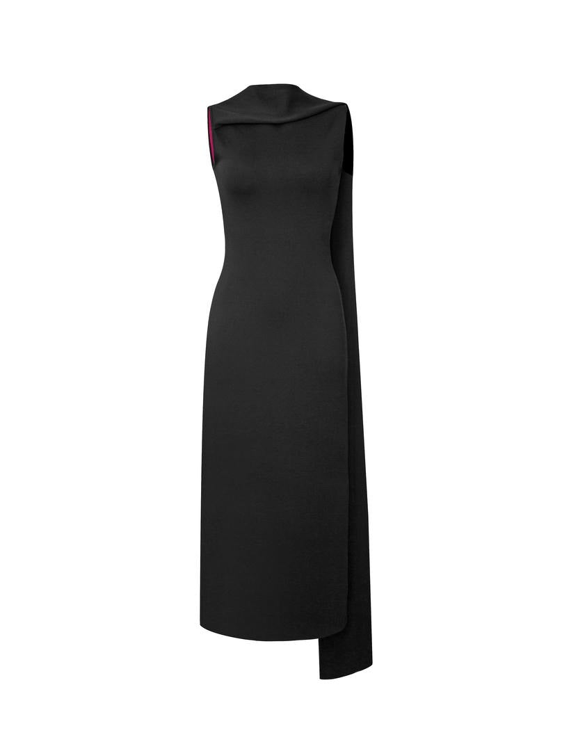 Knit Dress with Shoulder Scarf