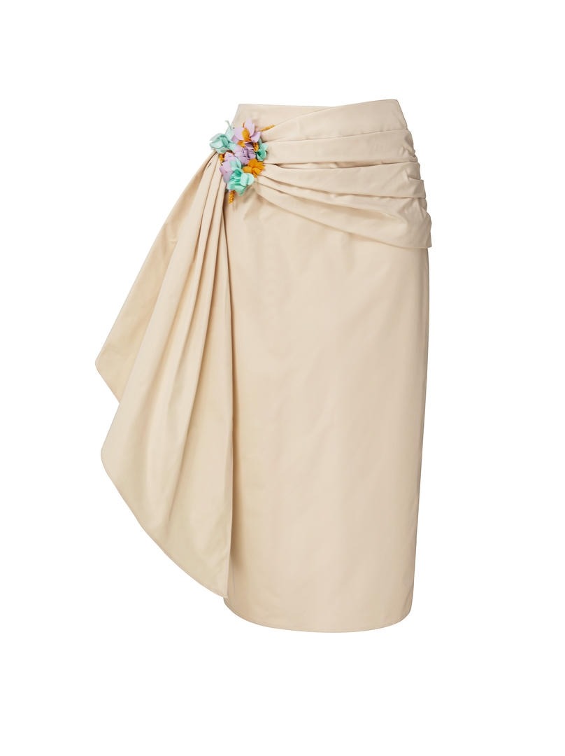 Beige Taffeta Skirt