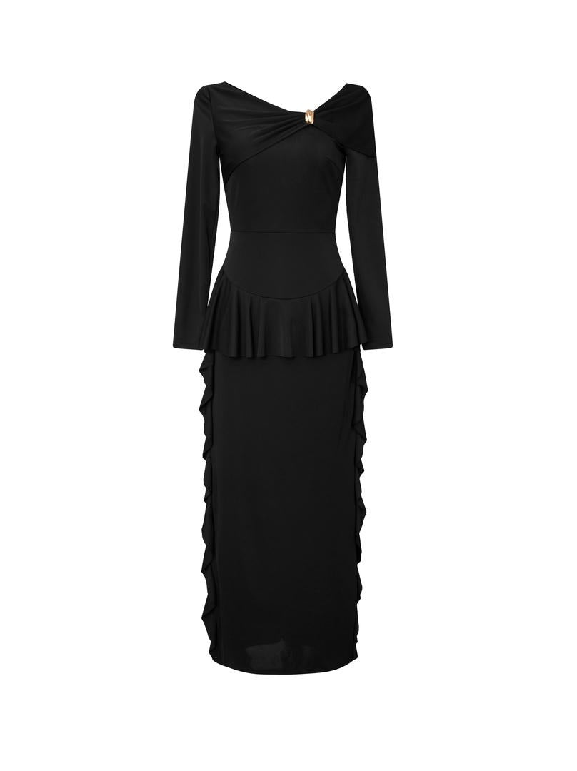 RUFFLE JERSEY DRESS