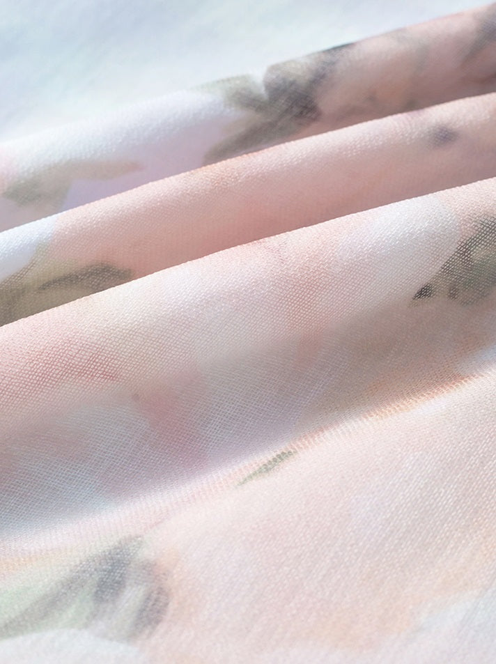 Printed collar kaftan
