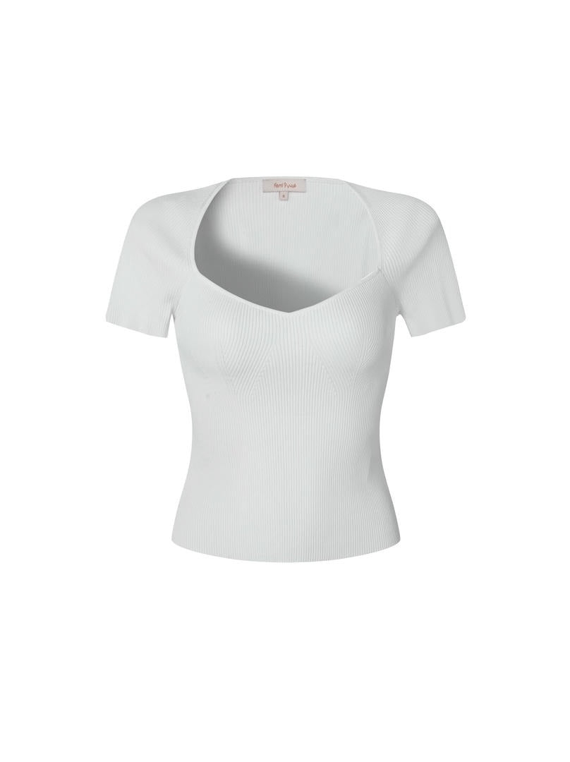 Sweetheart Ribbed Knit Top