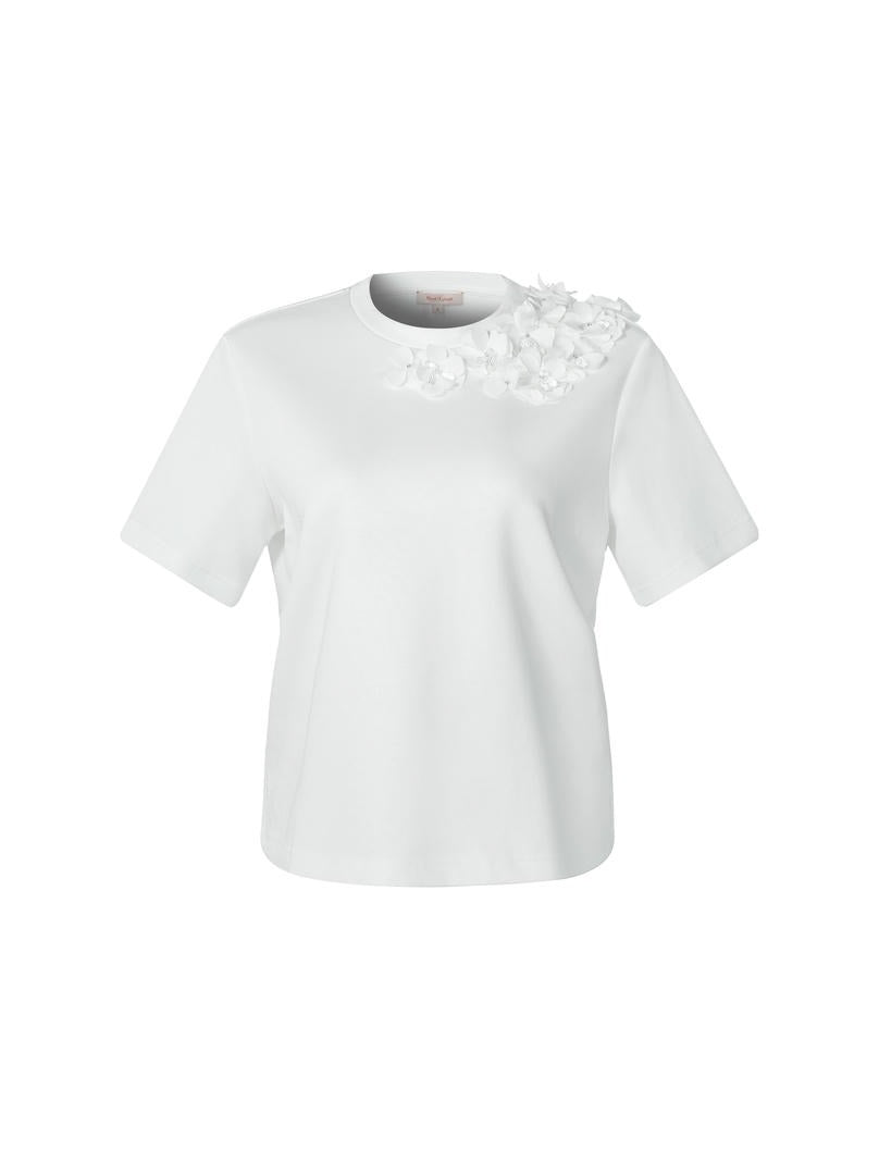 3D floral applique T-Shirt