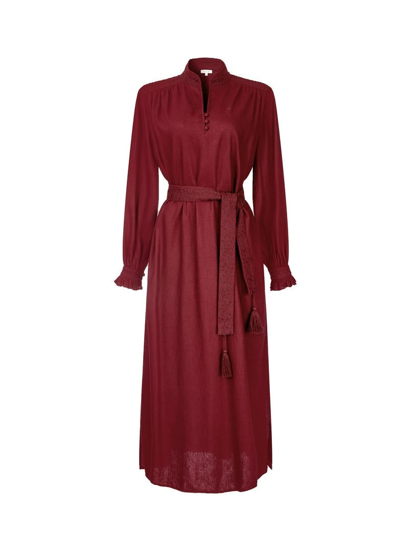 Embroidered Linen Dress