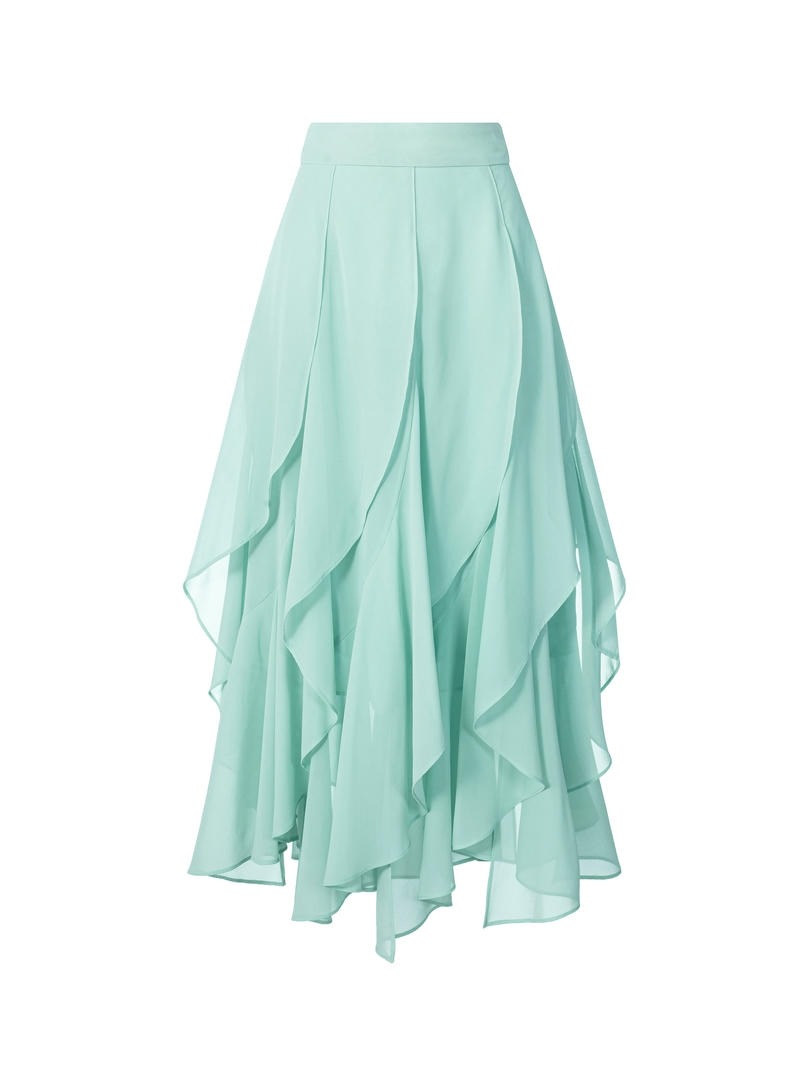 Mint Ruffle Chiffon Skirt