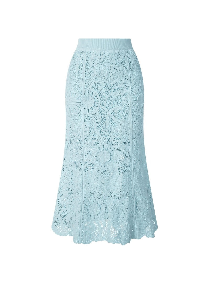 Floral Crochet A-Line Skirt