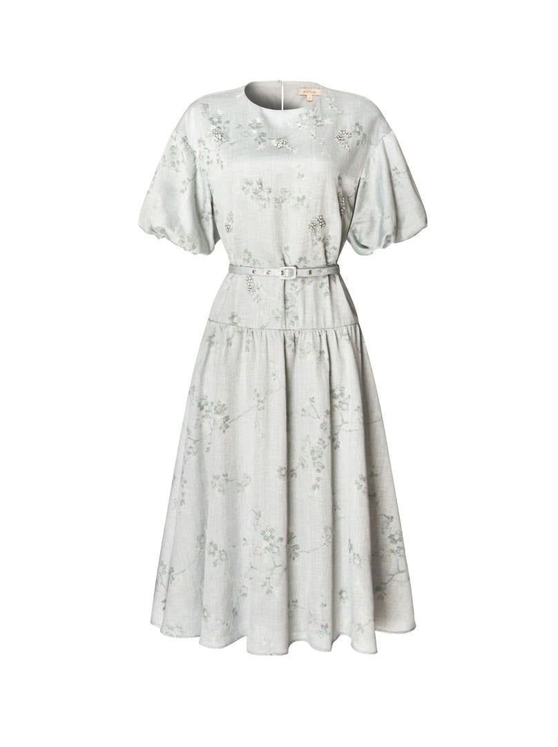 Embellished Brocade Dress