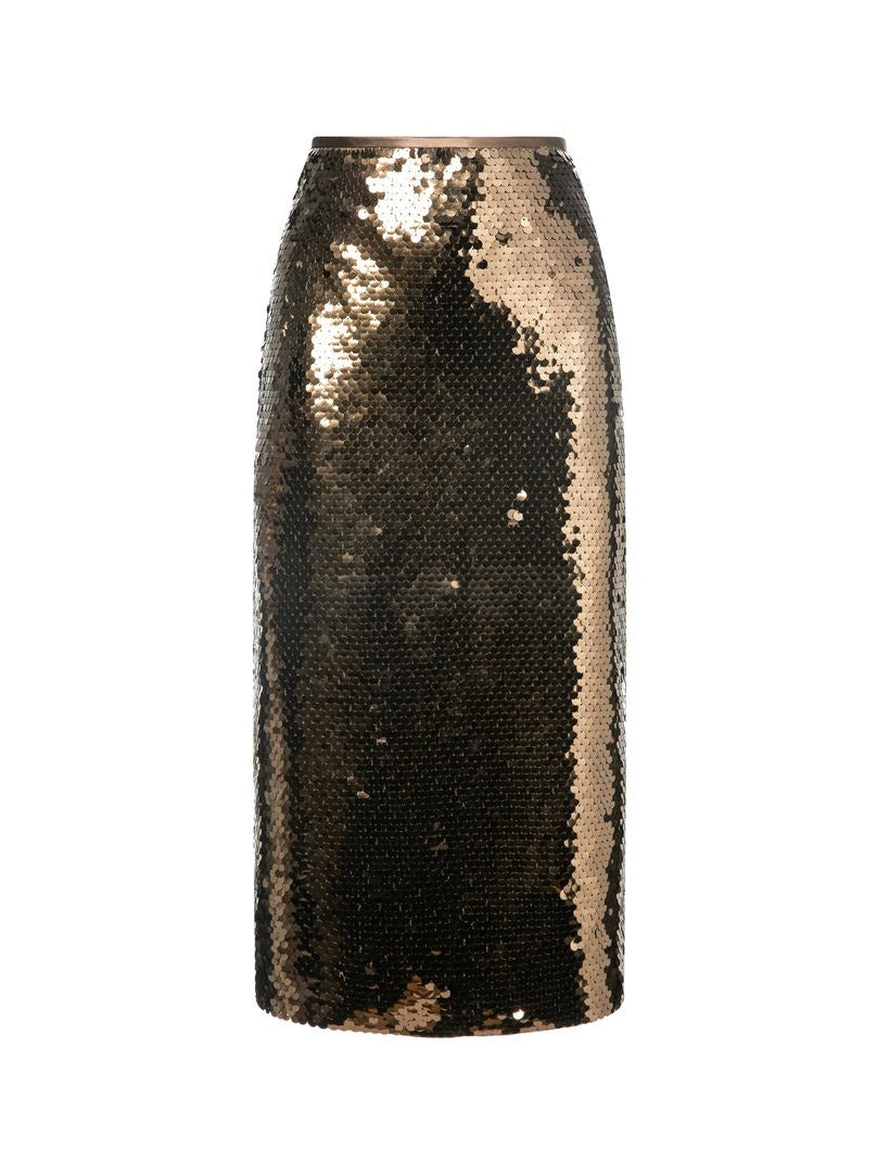 Sequin Pencil Midi Skirt
