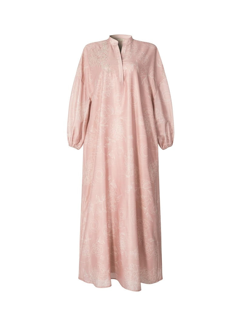 Beaded Balloon-Sleeve Kaftan