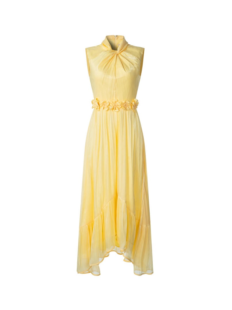 pleated hem dress