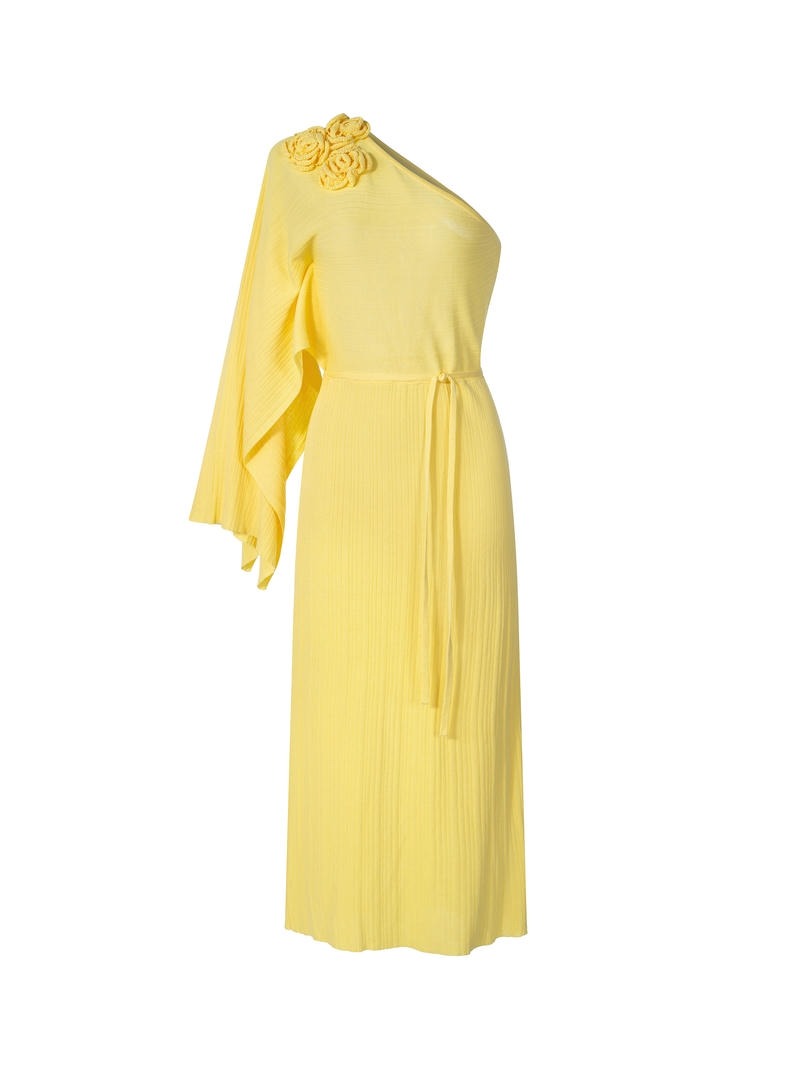 One shoulder fitted knit dress