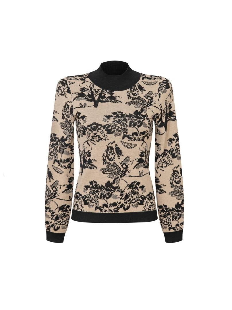 Printed Gold & Black Pullover