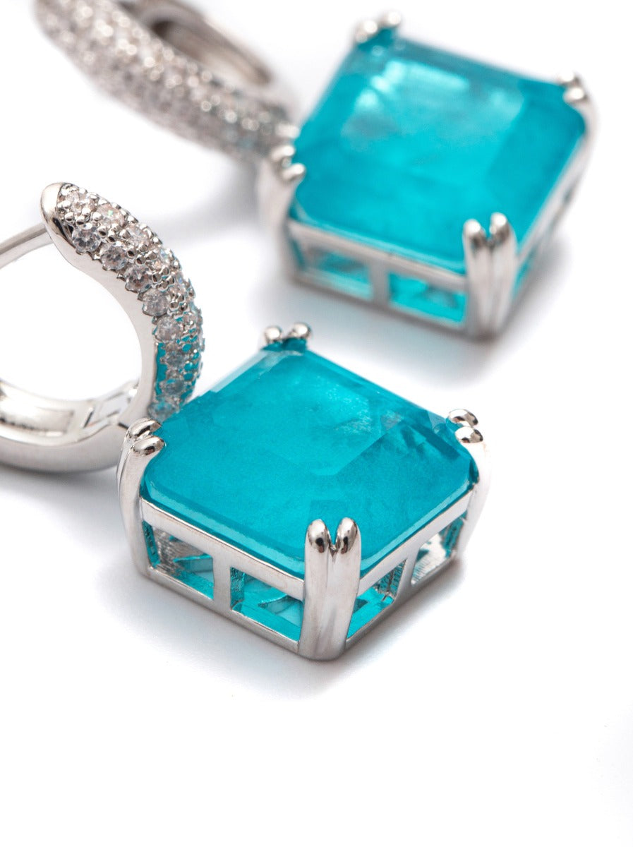 Blue Gem Earrings