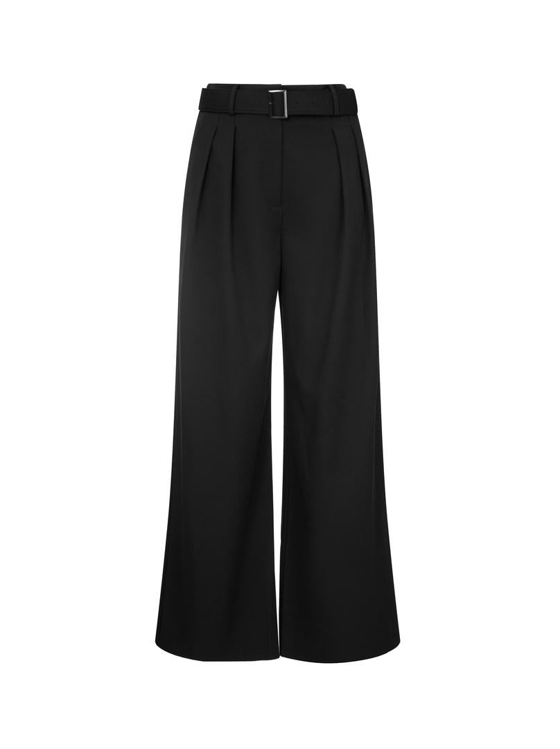 Crepe Wool-Look Pants