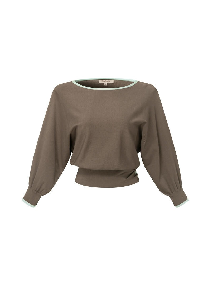 Knitted Pullover with a Boat Neck
