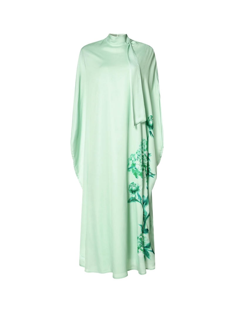 High collar crepe kaftan