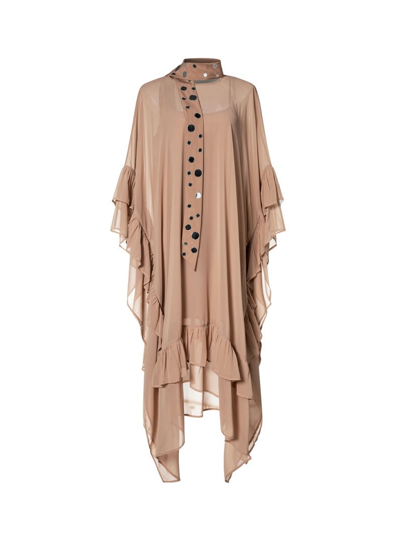 Embellished Scarf Ruffle Kaftan