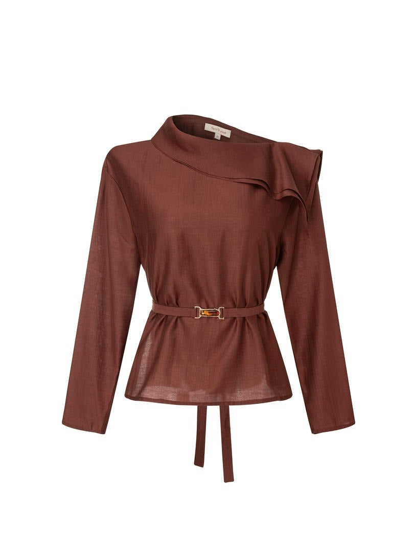 Burgundy Tencel Blouse