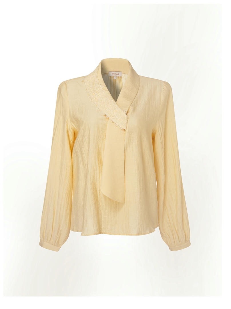 Cream Scarf Blouse