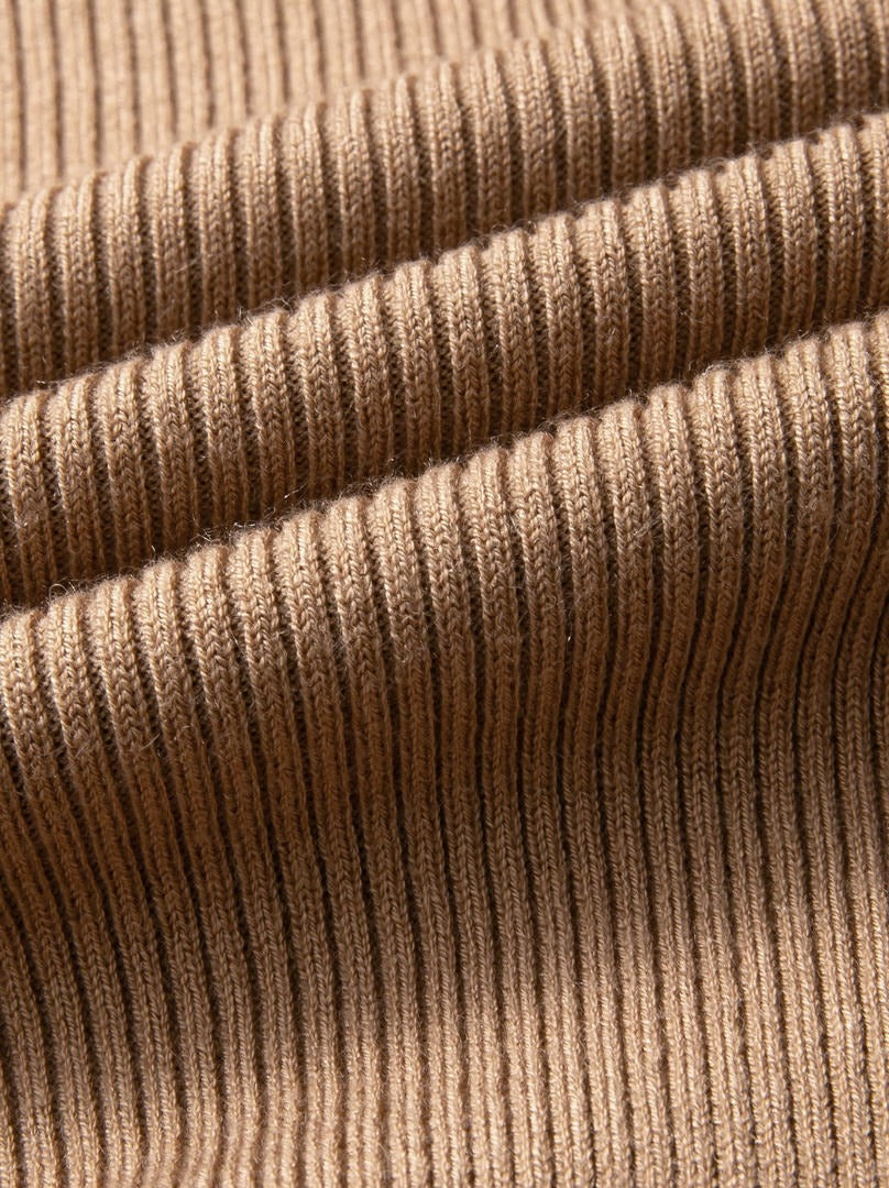 Tan Rib Knit Pullover
