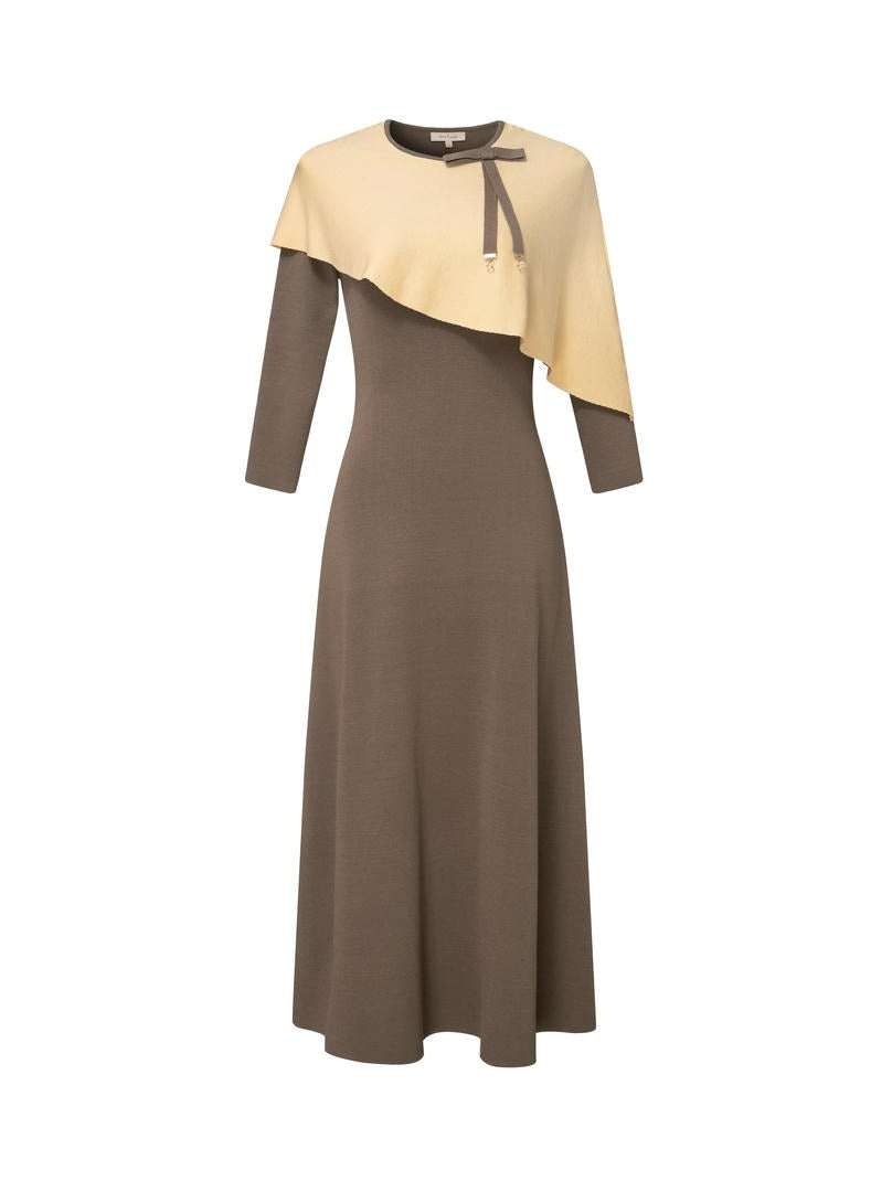 Knitted Dress with a Chic Knot