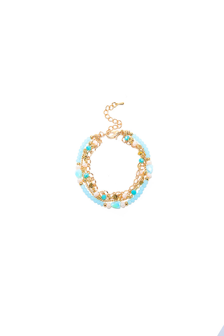 Gold and blue tone bracelet set