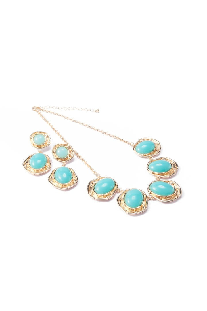 golden and green rhinestones set