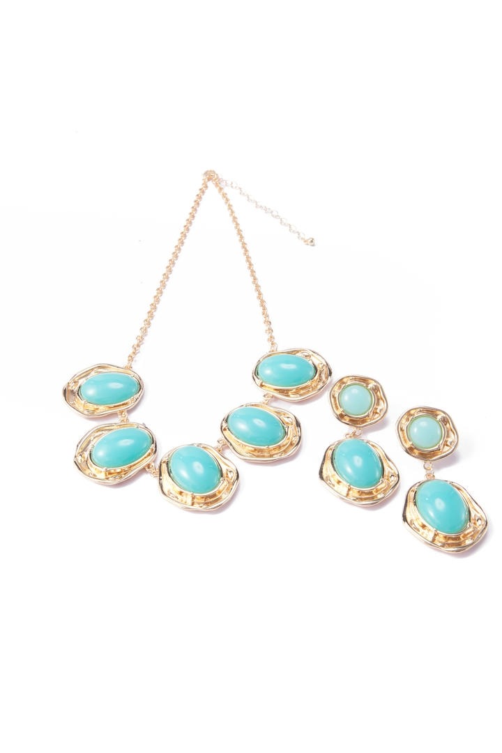 golden and green rhinestones set