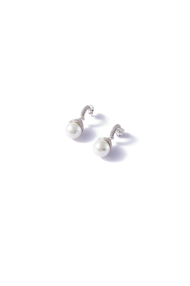 Silver & White Pearl Earrings