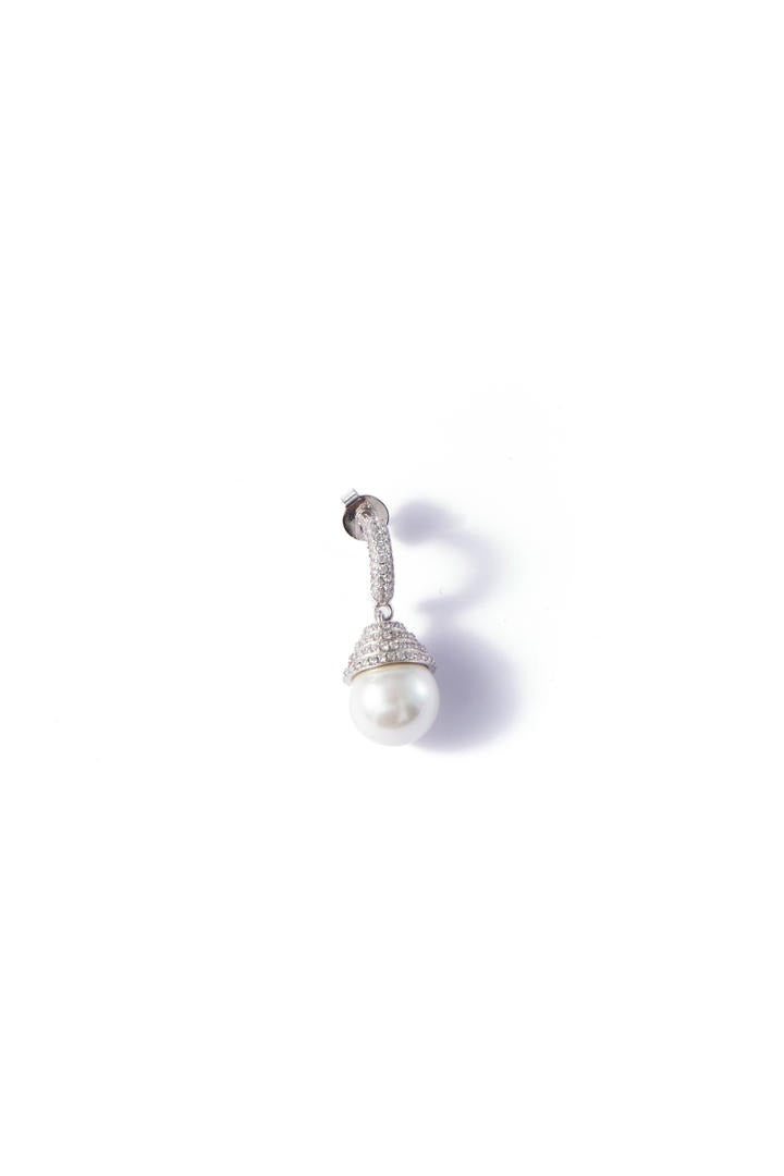Silver & White Pearl Earrings