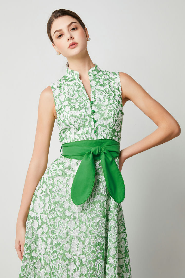 Belted lace dress
