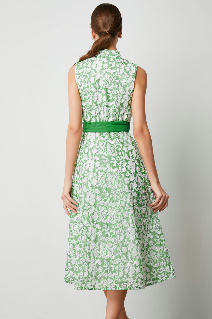 Belted lace dress