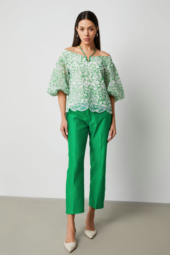 Taffeta Straight Pants