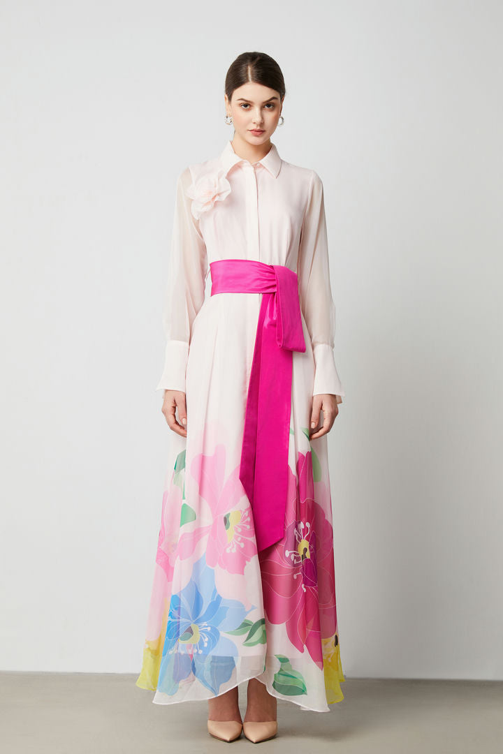 Printed collar dress