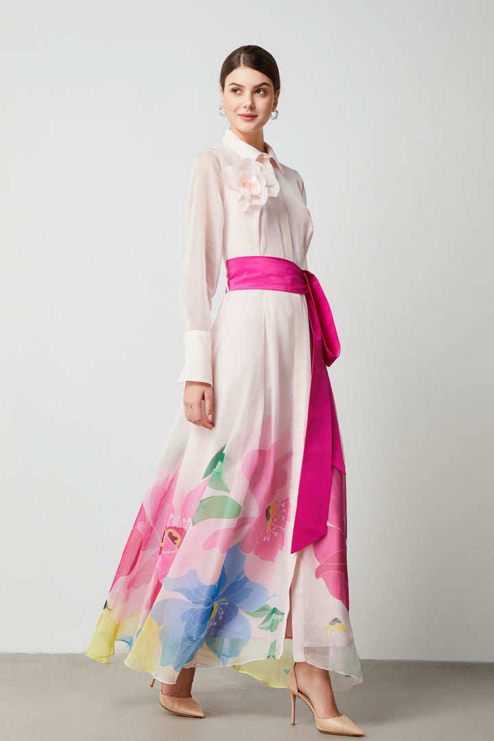 Printed collar dress
